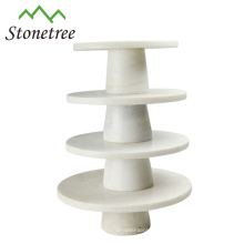 Eco-friendly marble round white fruit tray